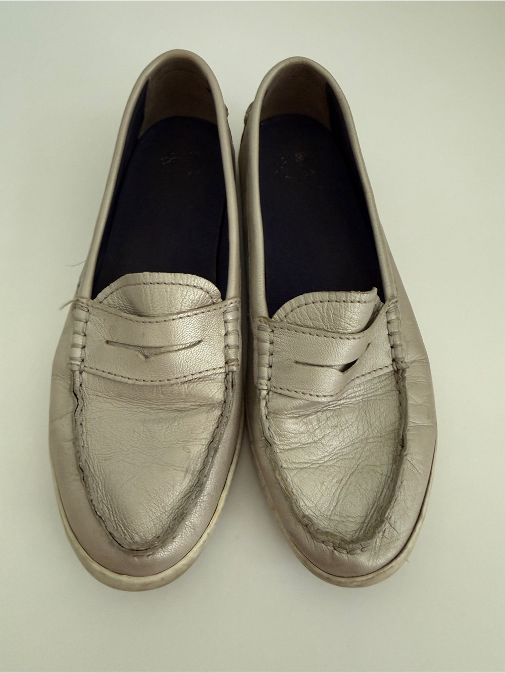 Cole Haan Silver Loafers Womens 7